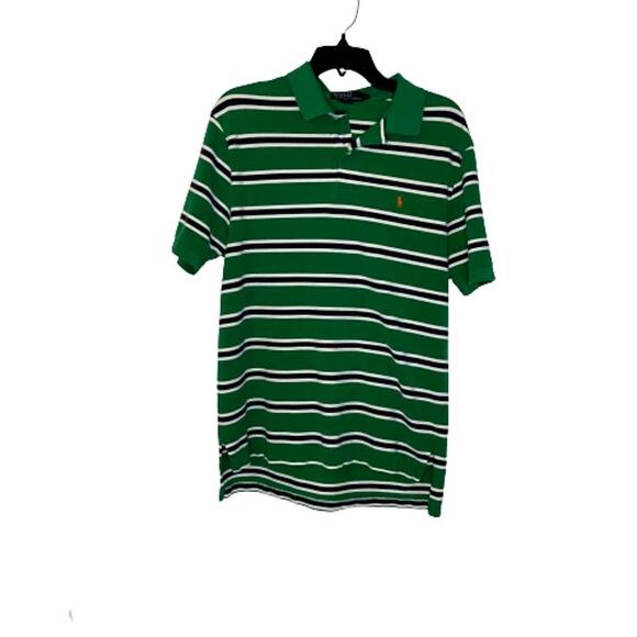 Polo by Ralph Lauren Green Striped Classic Polo Golf Shirt, L - Picture 1 of 7